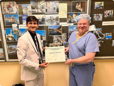 Sports medicine fellowship recognition connected to Dr. Dhaval Patel training